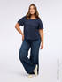 Jeans wide leg lavaggio blu image number 0