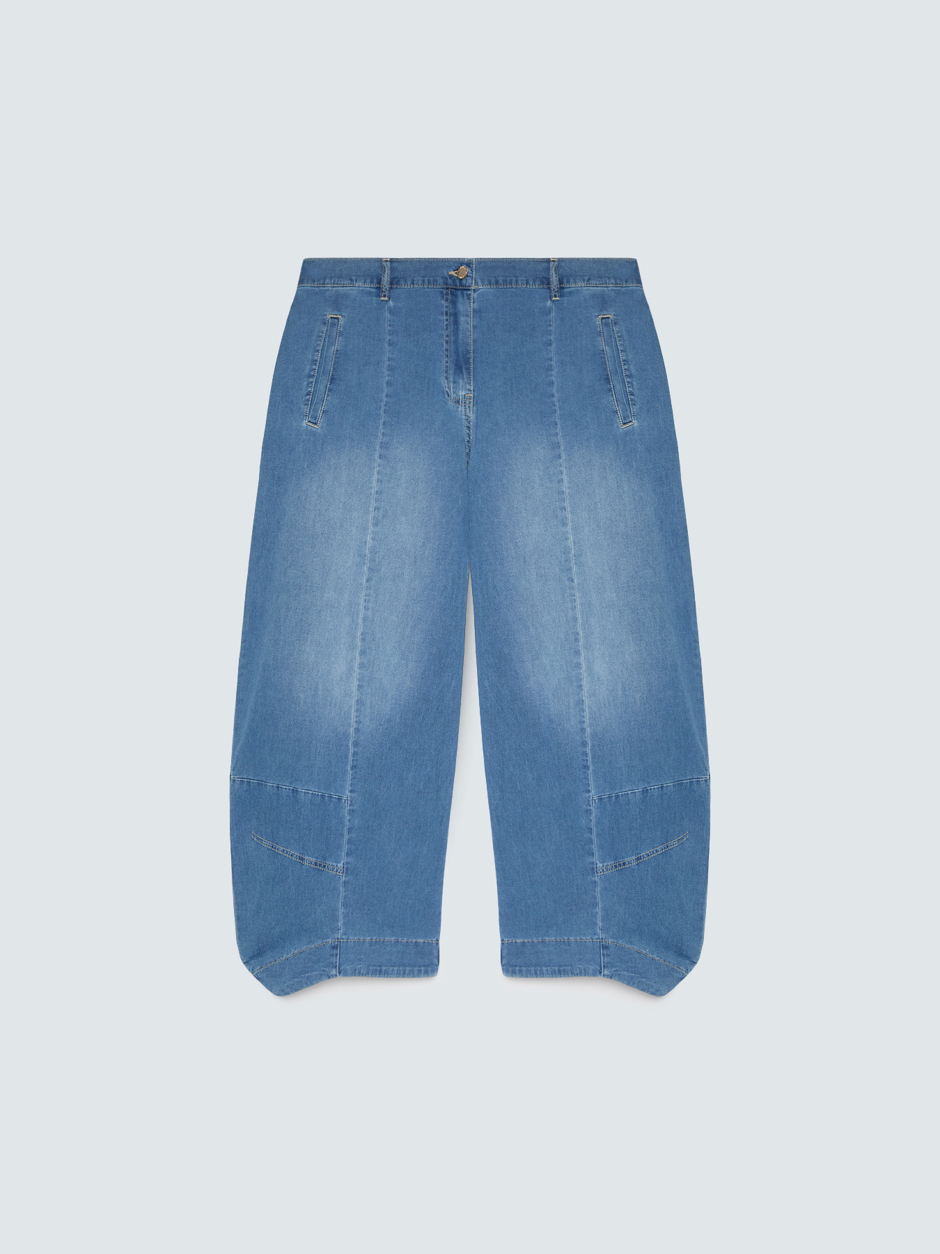 Jeans baggy in denim effetto washed image number 4