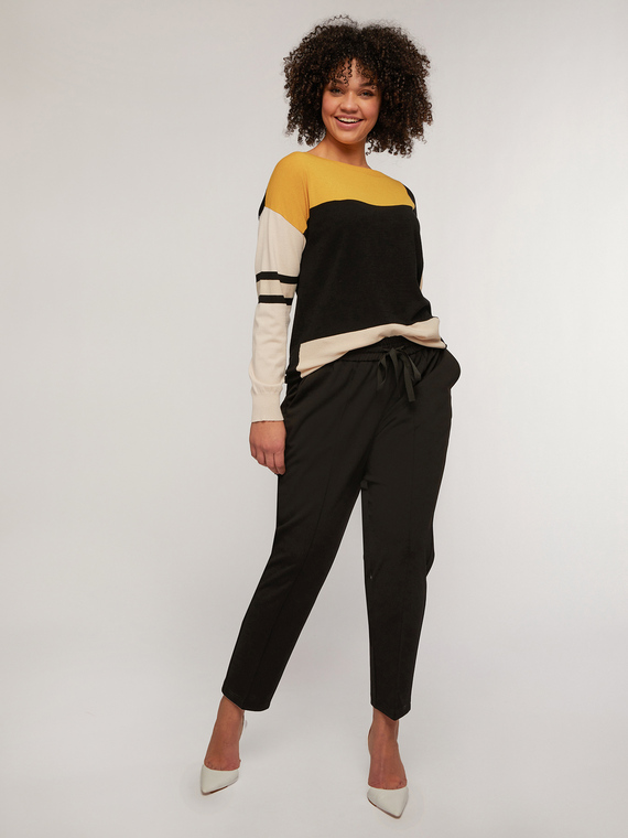 Fiorella Rubino Pantaloni joggers in tessuto crêpe Donna Nero