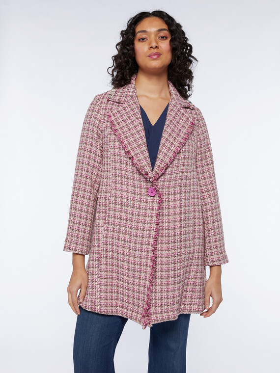Light patterned fabric coat