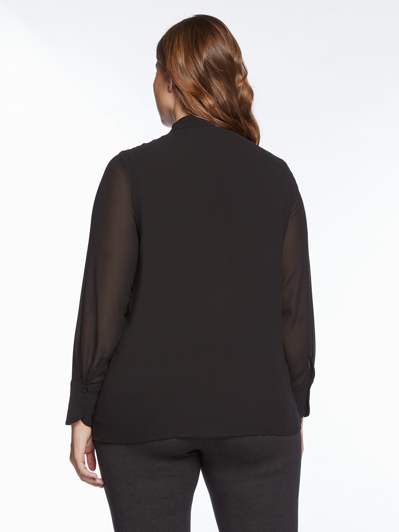 Blusa con fusciacca e strass image number 1