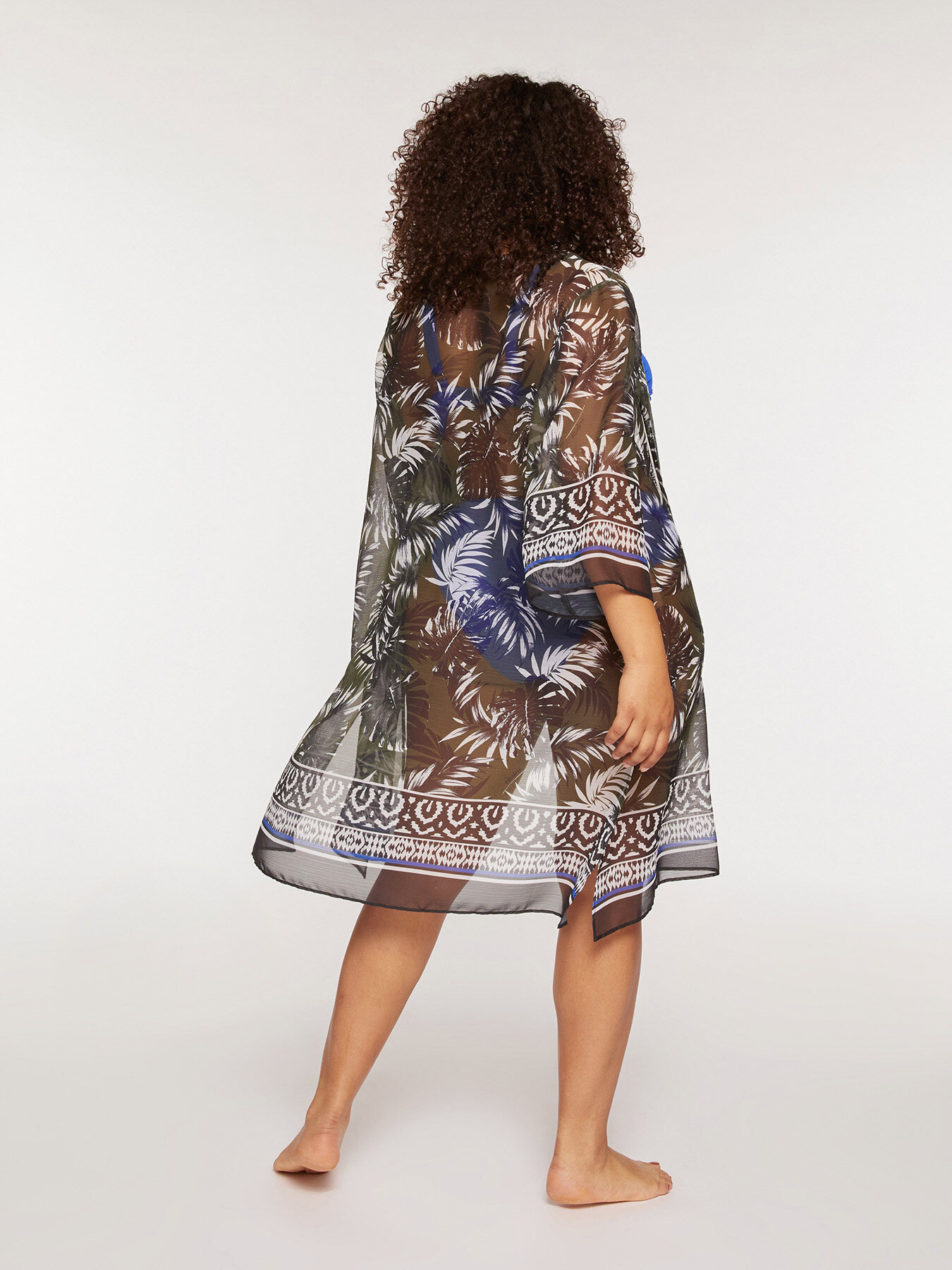Printed open-front kaftan image number 1