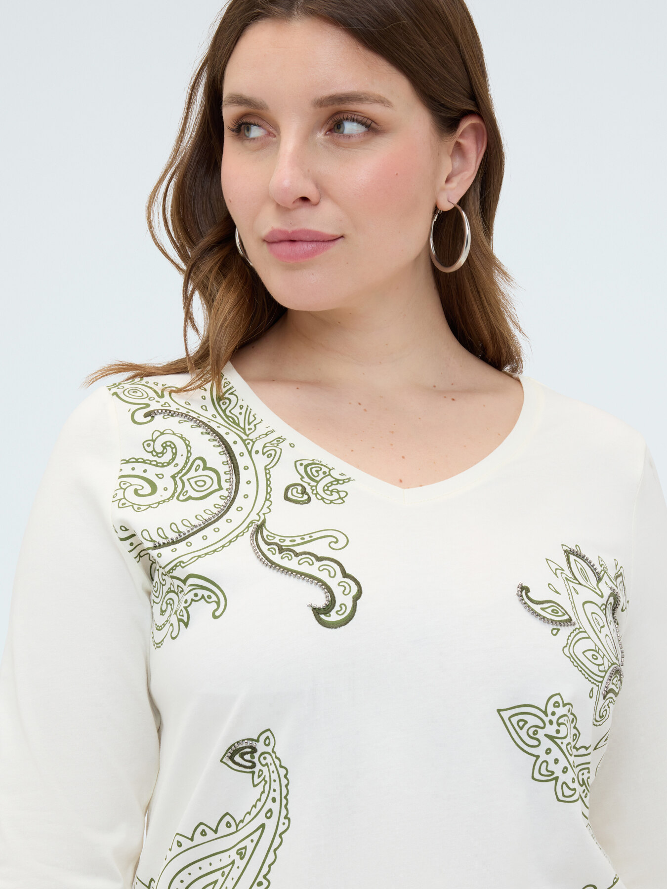T-shirt in cotone stampa paisley image number 3