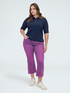 Ribbed knit polo with decorative buttons image number 4