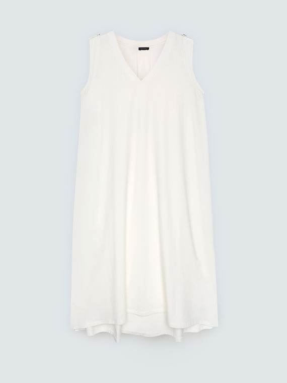 Langes Kleid mit V-Ausschnitt