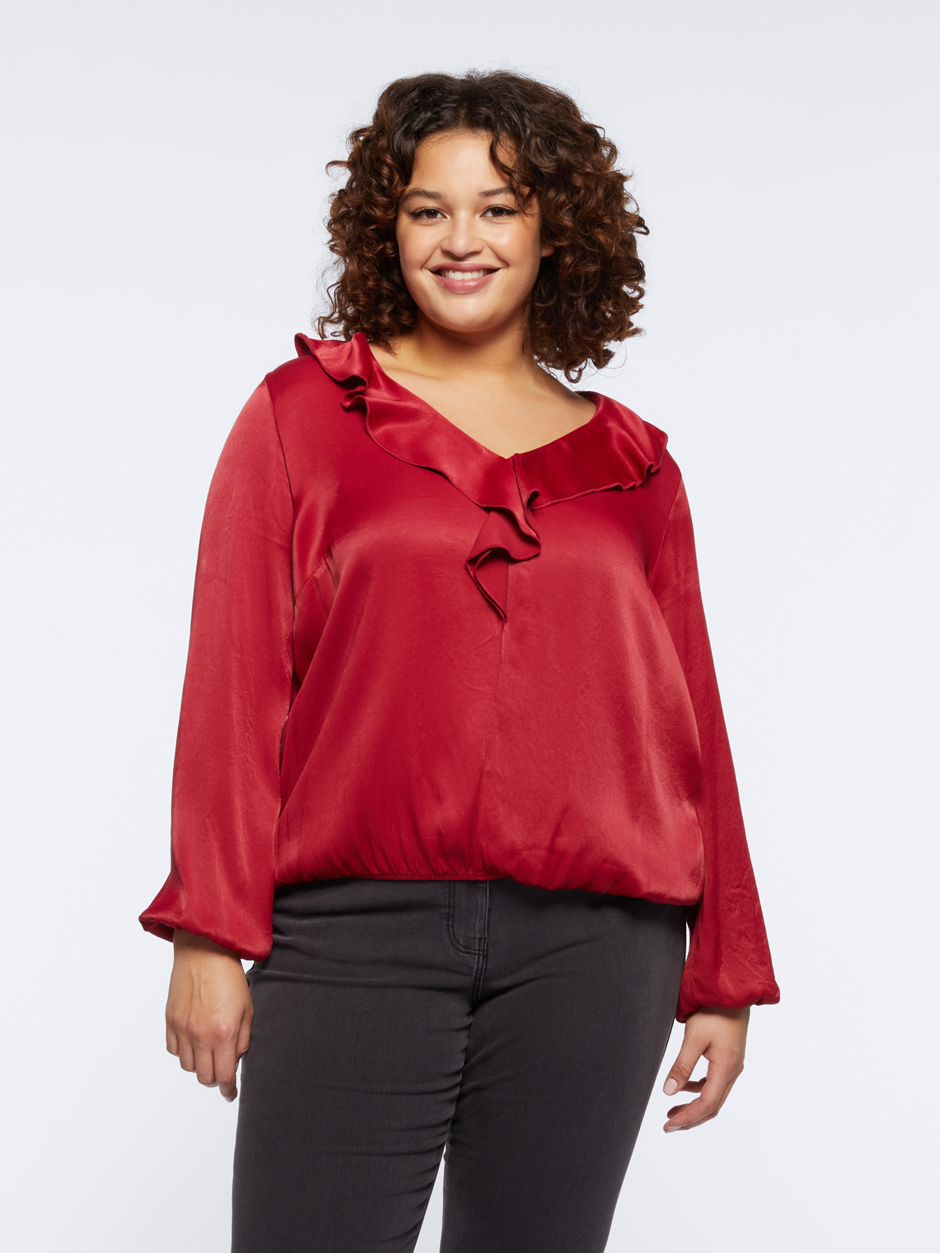 Blouse with flounces image number 0