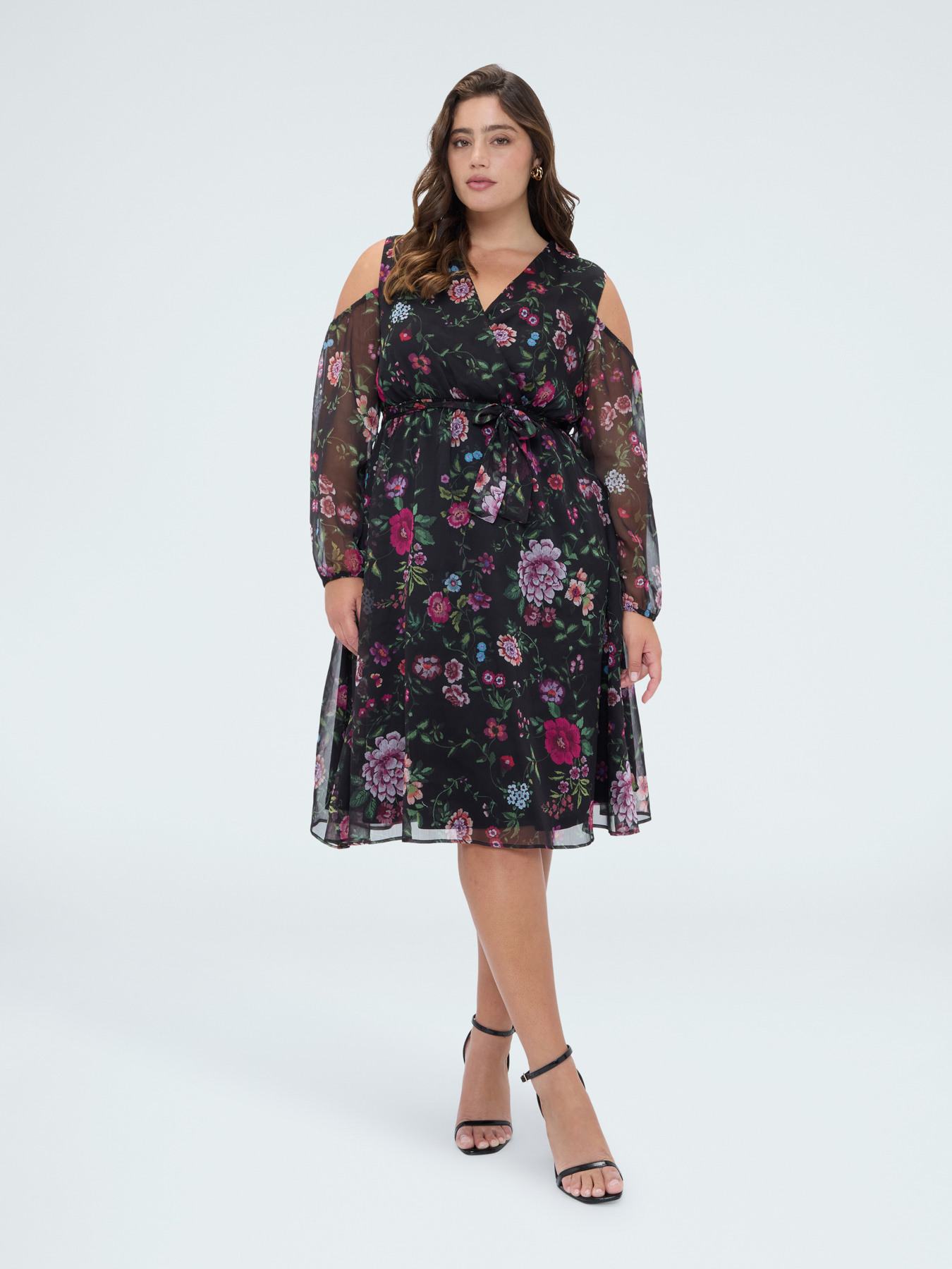 Robe Dream imprim&eacute; fleurs et d&eacute;coupes image number 2