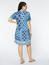 Beach cover-up dress with print in shades of blue image number 1