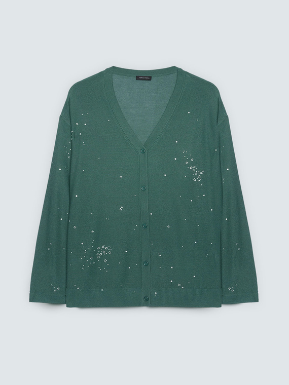 Cardigan with luminous appliqu&eacute;s