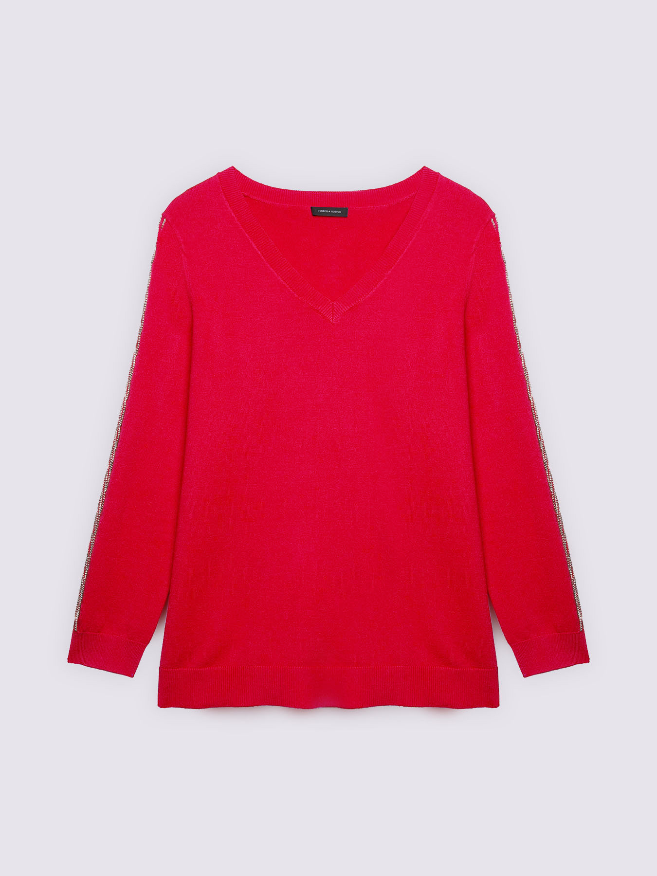 Maillot d&eacute;collet&eacute; en V avec applications strass image number 4