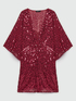 All over burgundy sequin dress image number 6
