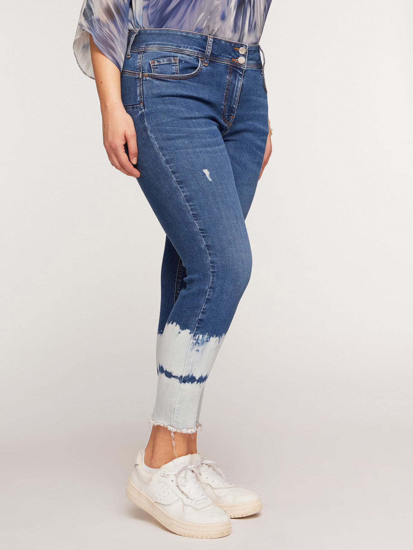 Jeans with tie-dye hem image number 2