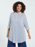 Striped shirt in viscose muslin image number 0