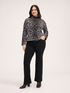 Heavy knit turtleneck with print image number 4