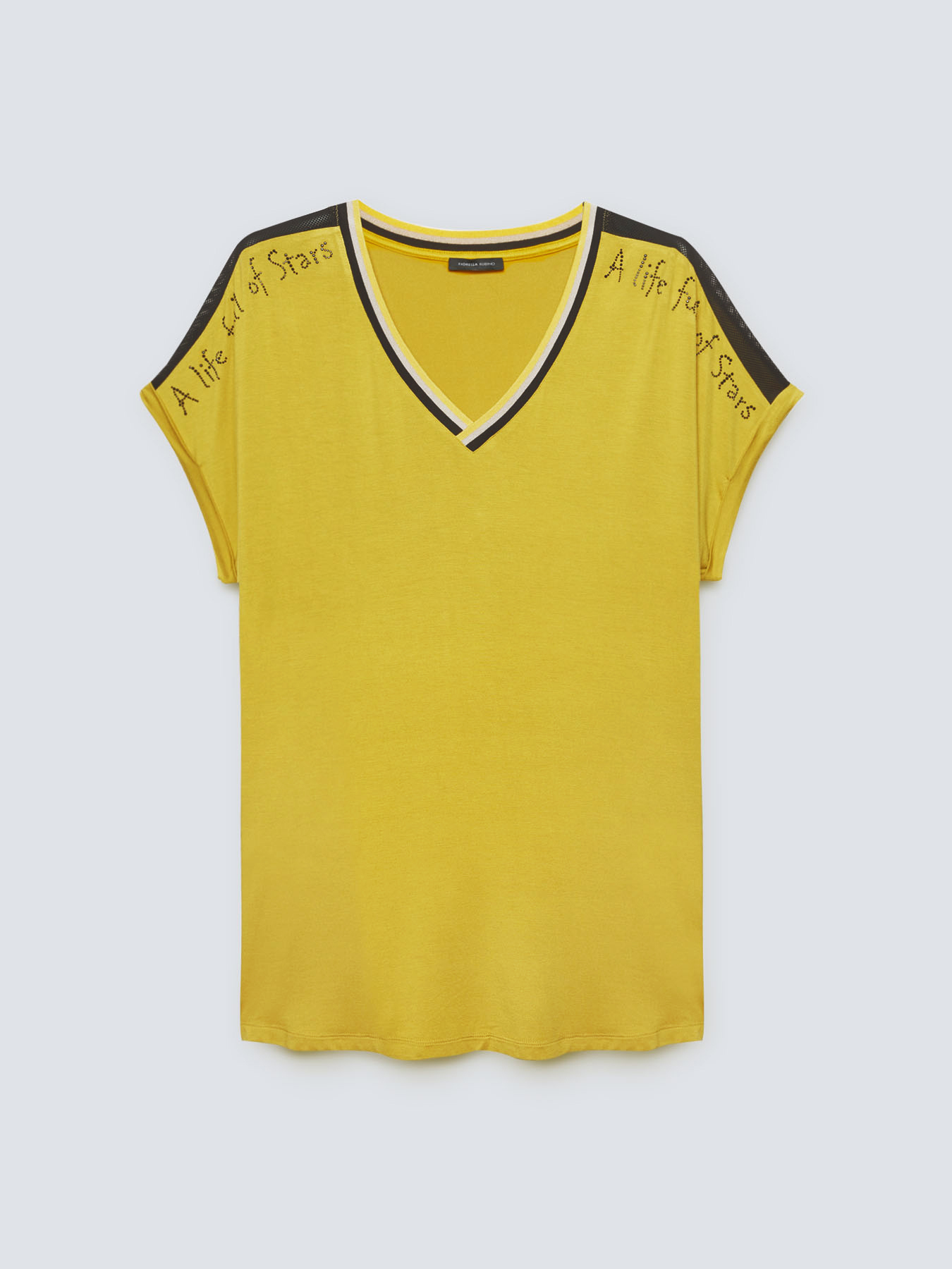 T-shirt with striped details and appliqu&eacute;s image number 3