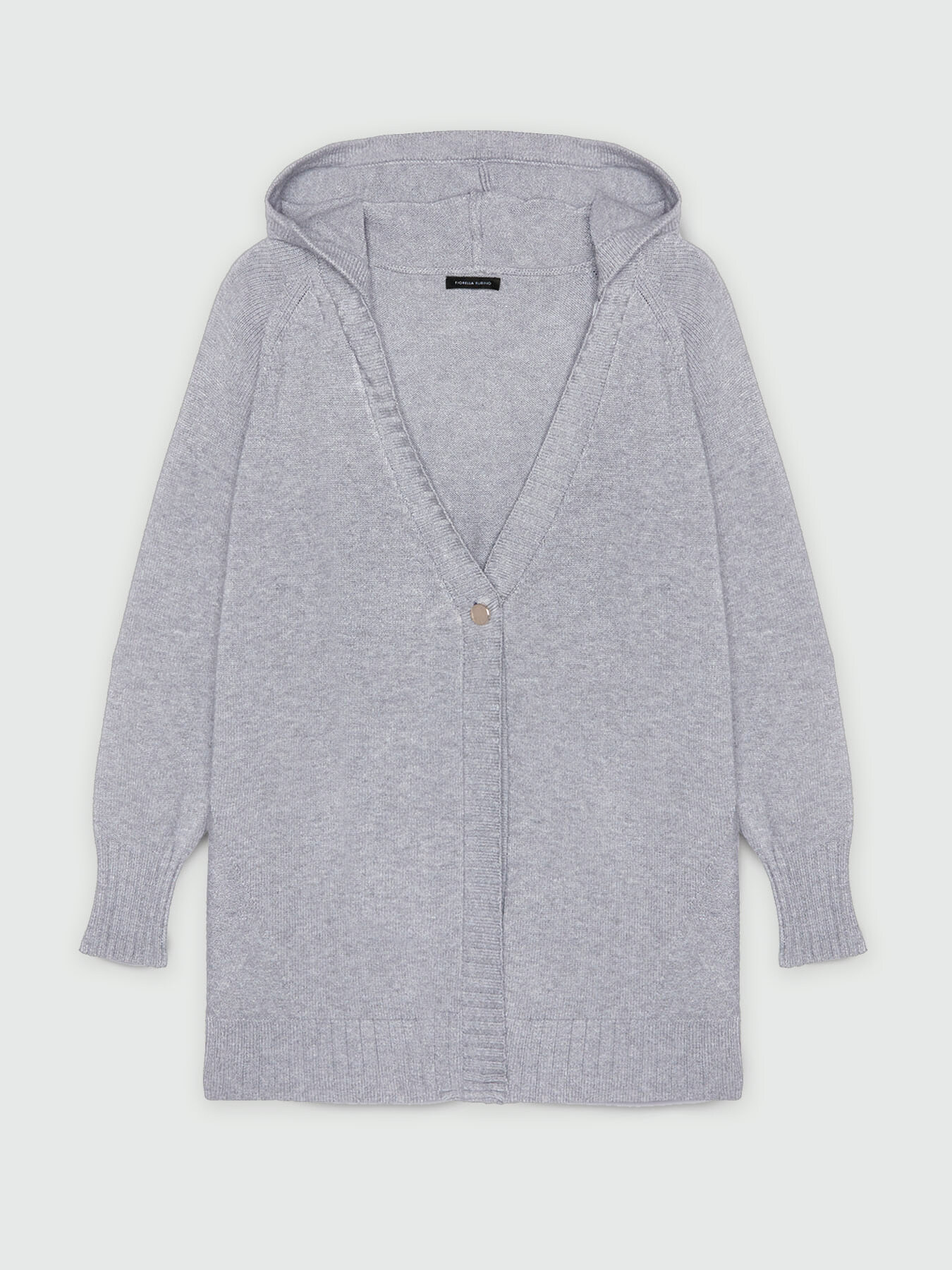 Oversized cardigan with hood and button image number 4