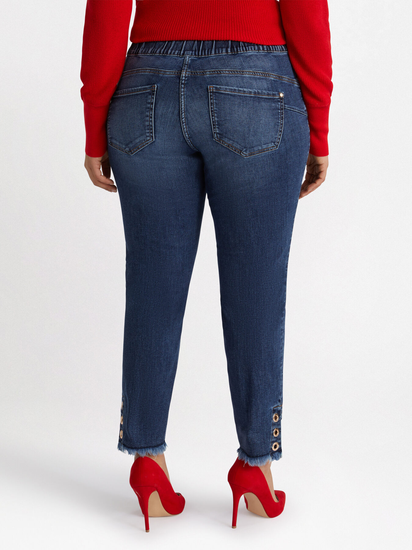 Jeggings con ojales en la parte inferior image number 1