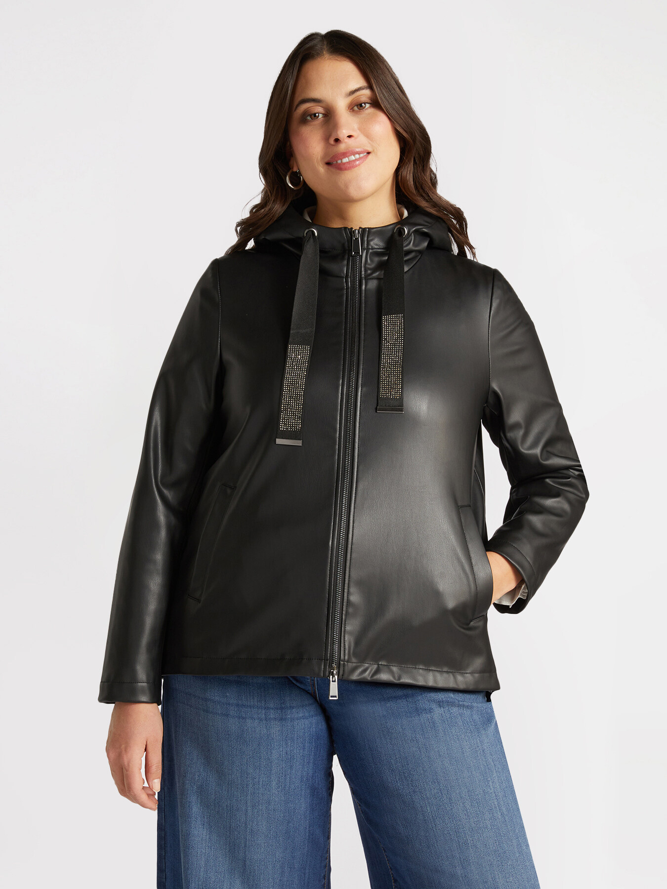 Jacke aus beschichtetem Stoff mit Kapuze image number 2