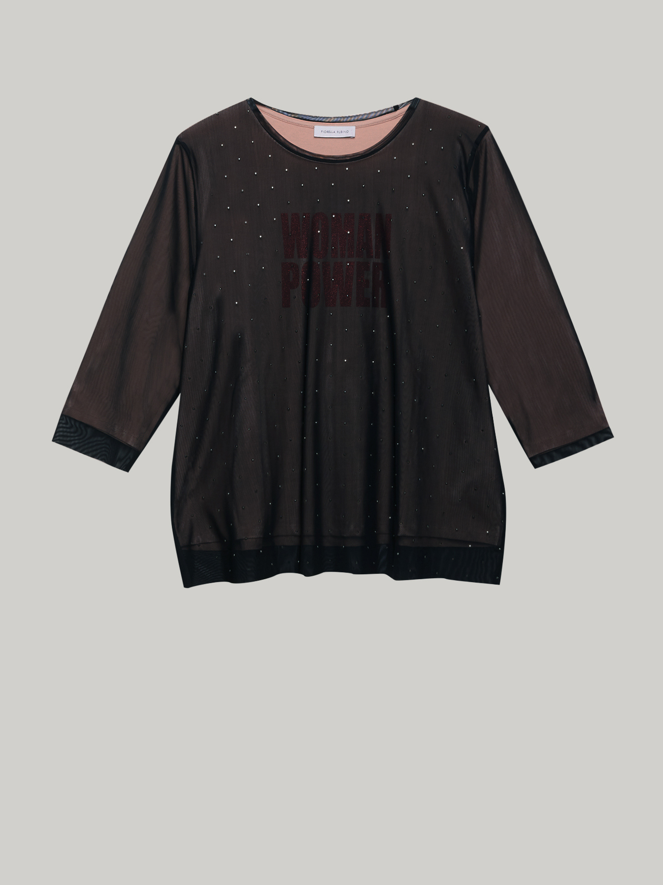 T-shirt doppiata in tulle image number 3