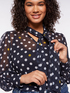 Polka-dot blouse with sash image number 3