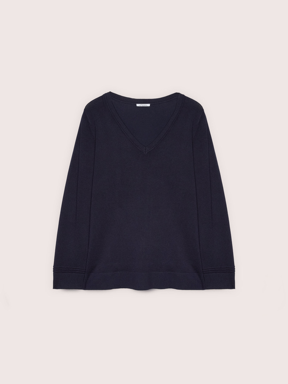 Maglia scollo a V in misto viscosa