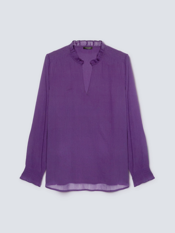 Violette Bluse aus Creponne