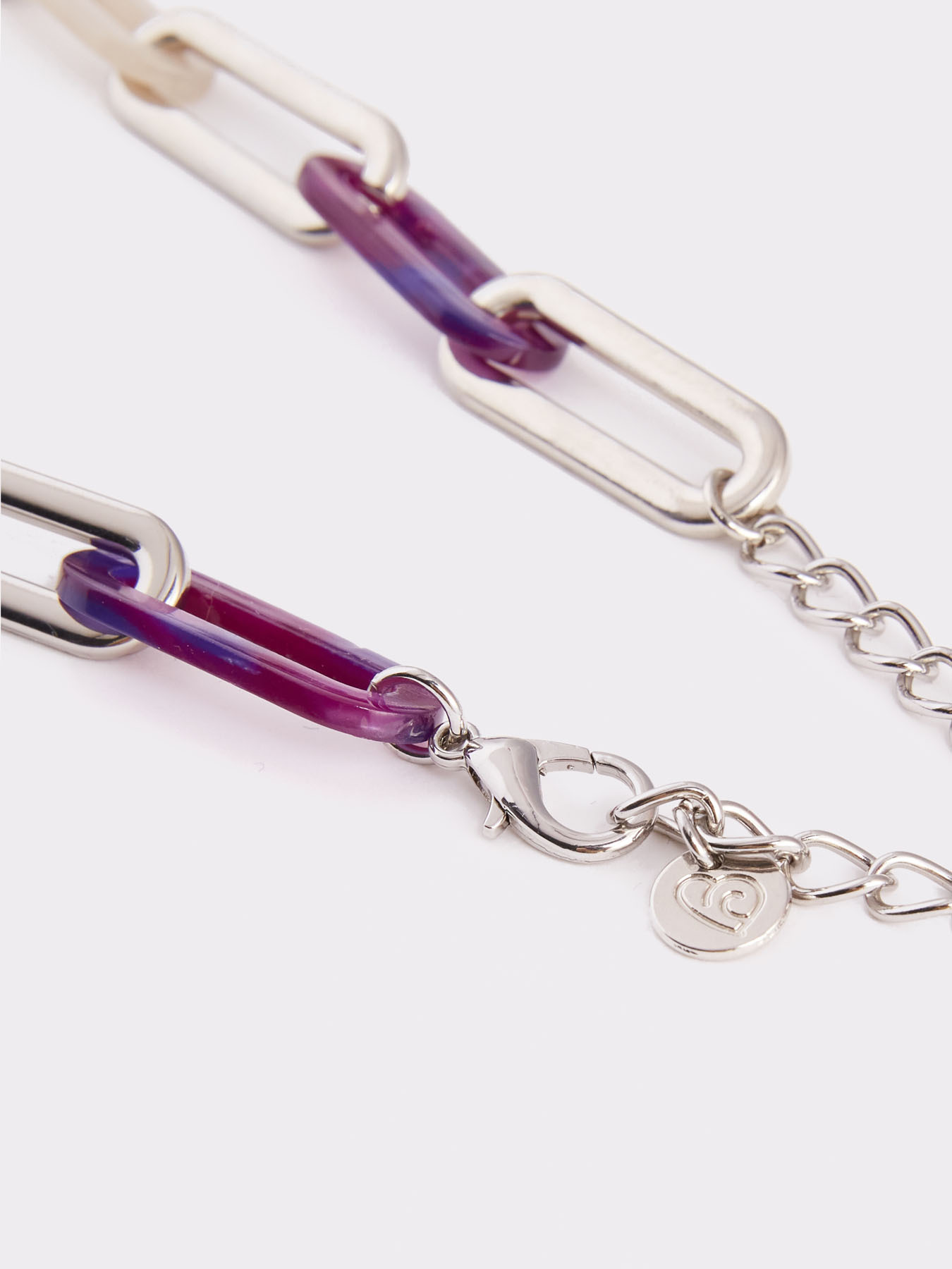 Collana lunga con catene colorate image number 1