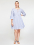 Blusa lunga rigata con balze image number 4