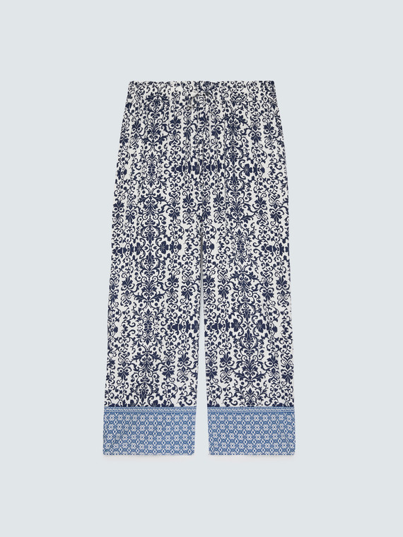 Wide-Leg-Hose aus Viskose