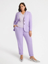 Crepe scuba fabric carrot fit trousers image number 4