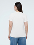 Bi-material t-shirt with round neckline image number 1