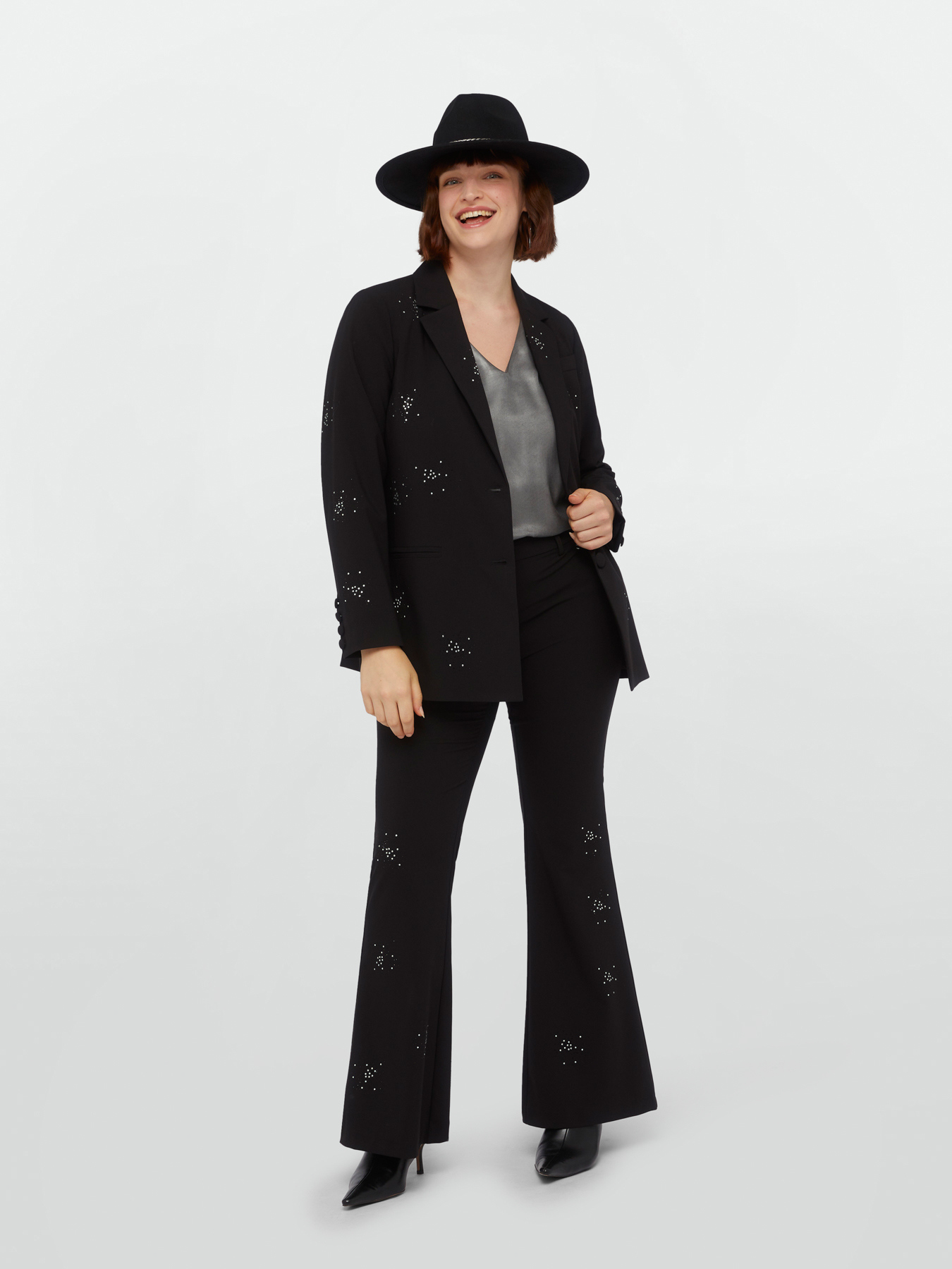 Pantalon flare avec touches de lumi&egrave;re image number 2