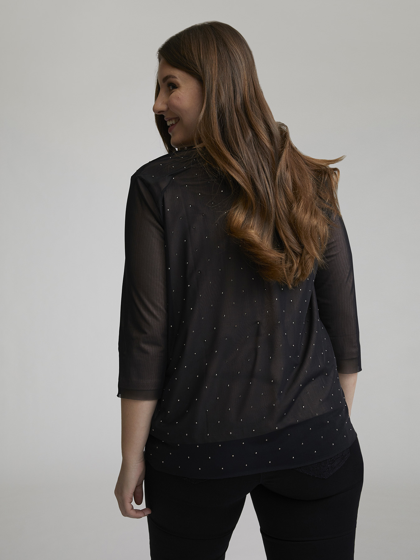 T-shirt doppiata in tulle image number 1