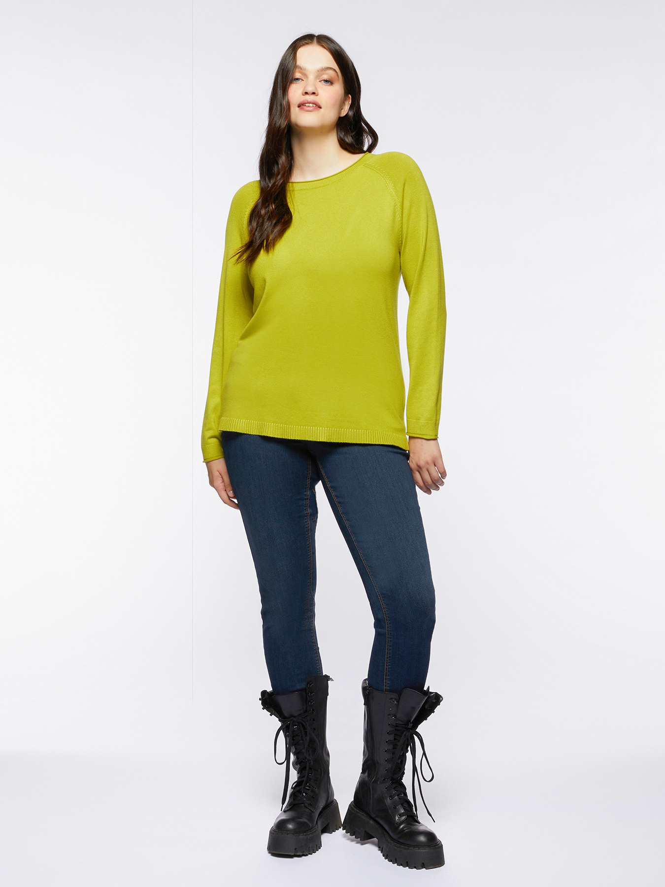 United Colors of Benetton T-shirt met V-hals M/L, Wit, M