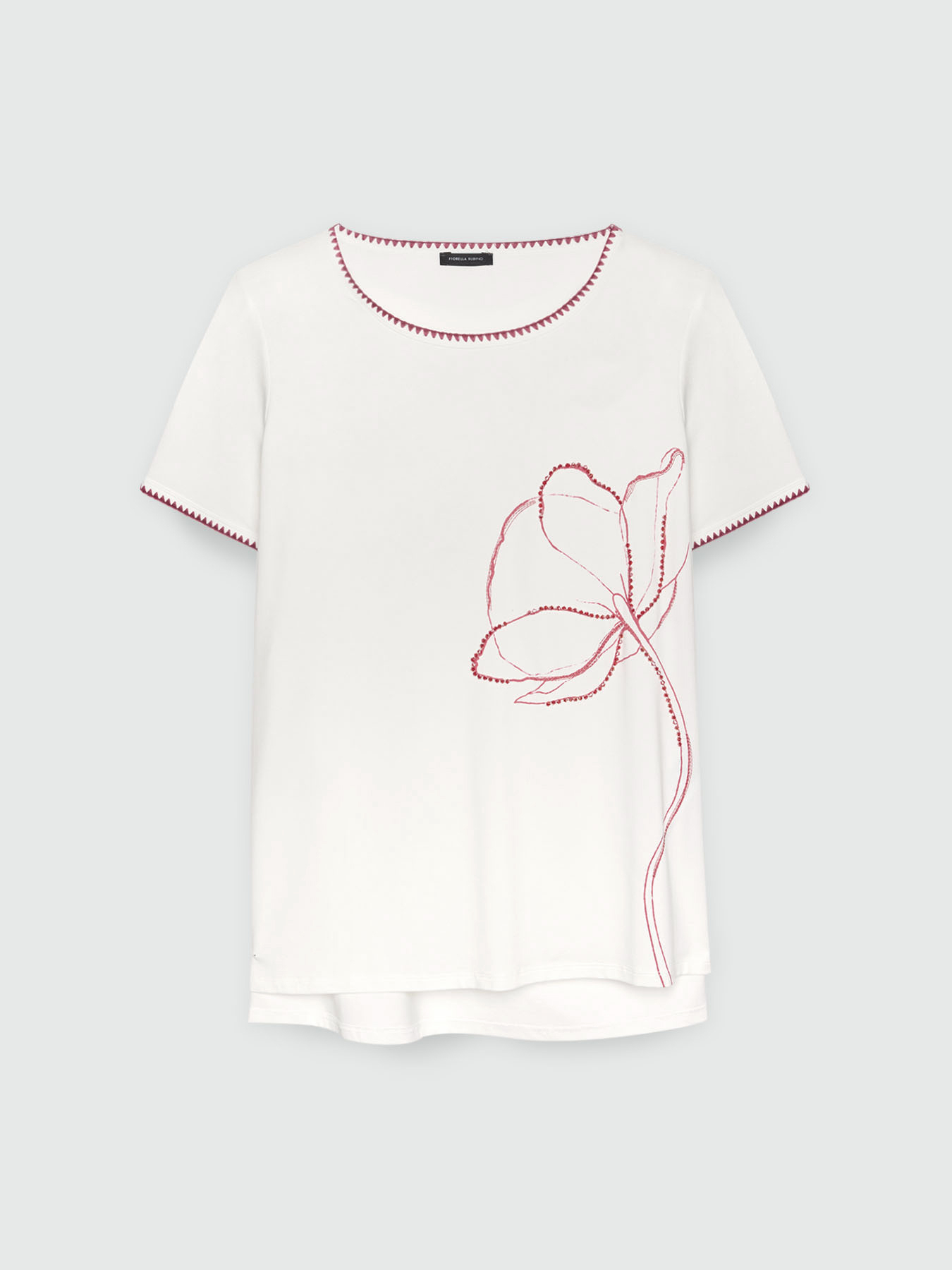 T-shirt avec broderie florale image number 4