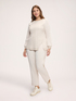 Crew-neck sweater with cable knit image number 2