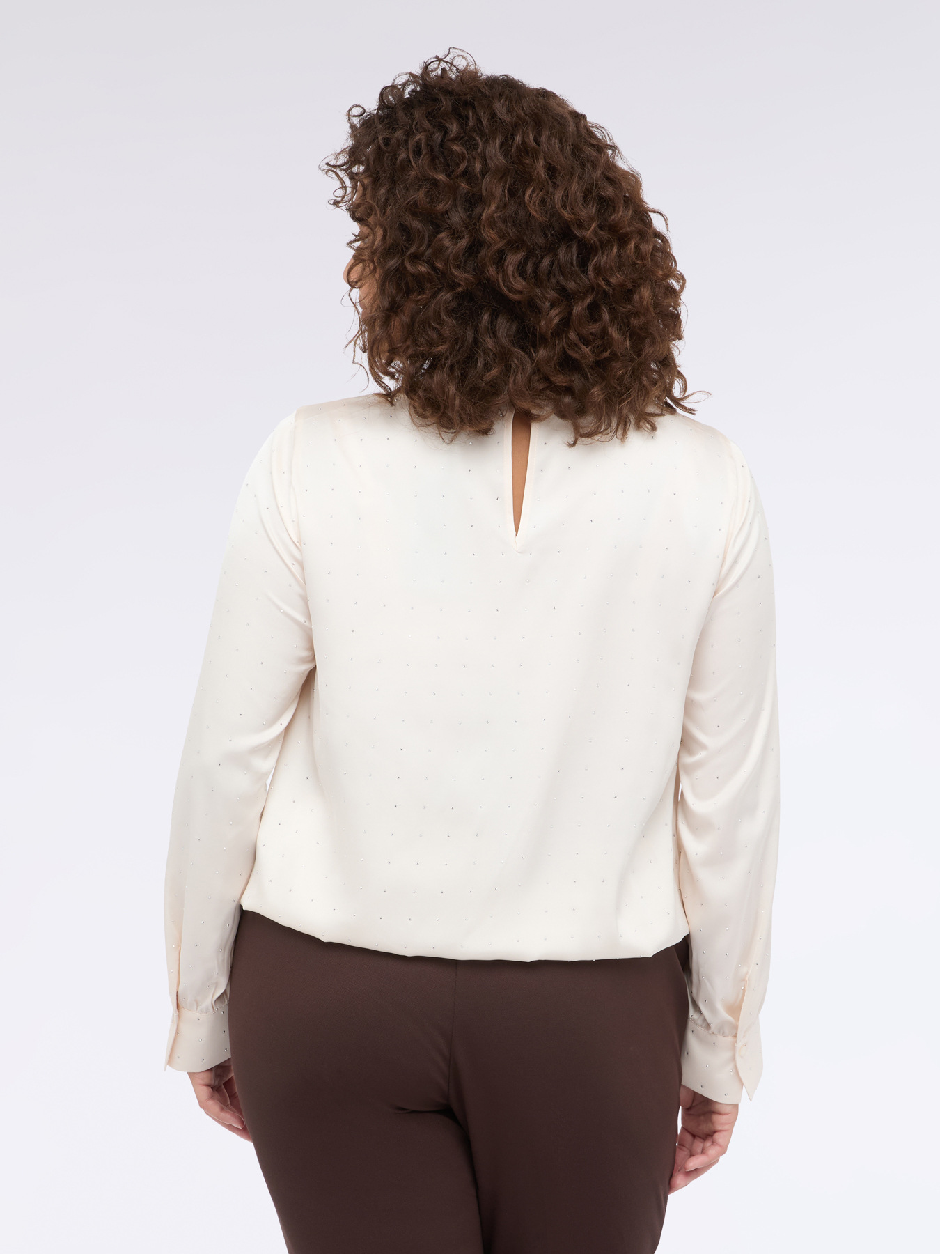 Blusa in raso tempestata di punti luce image number 1