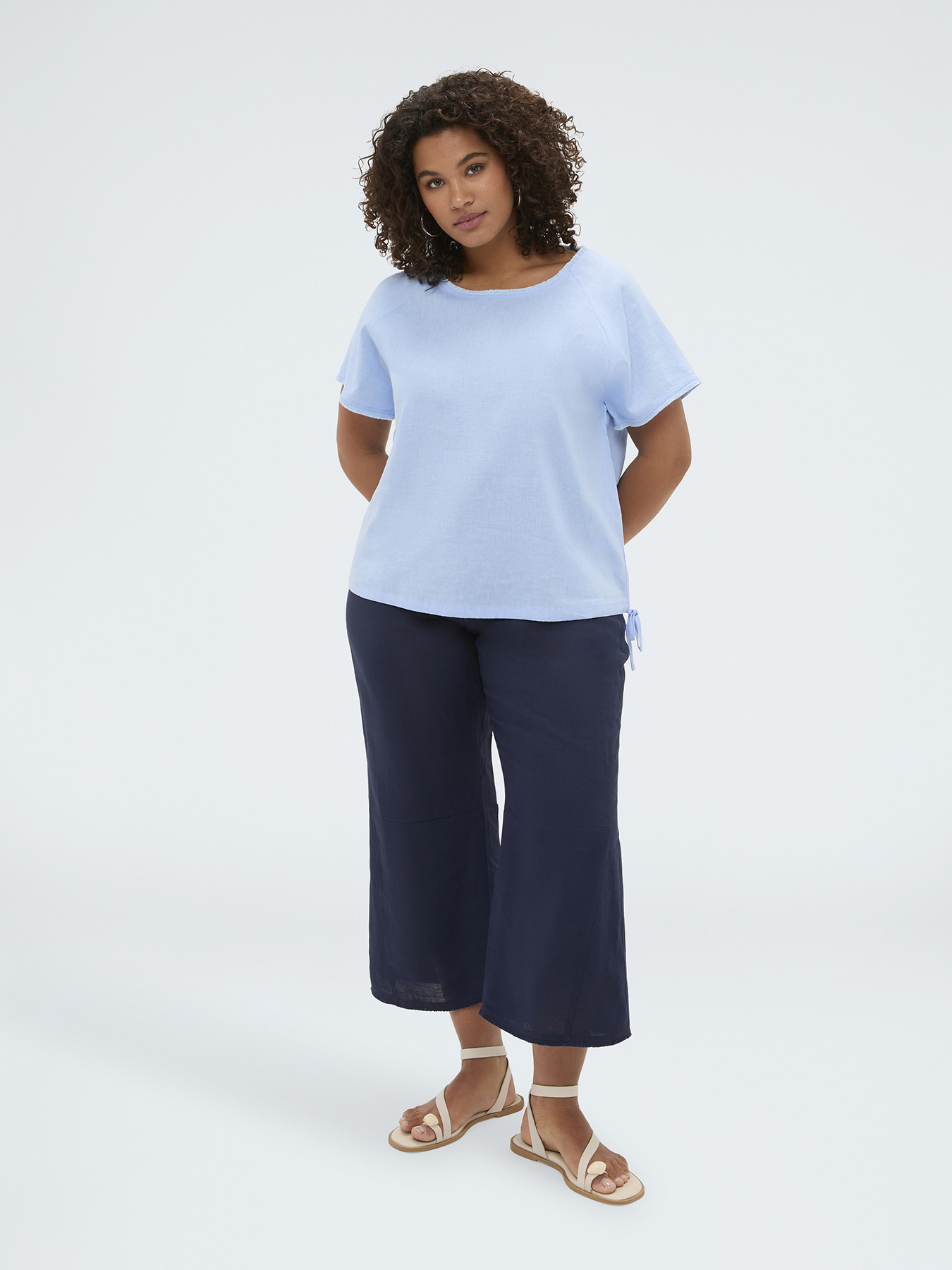 Mixed linen T-shirt image number 0