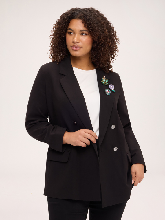Double-breasted blazer with jewel embellishment