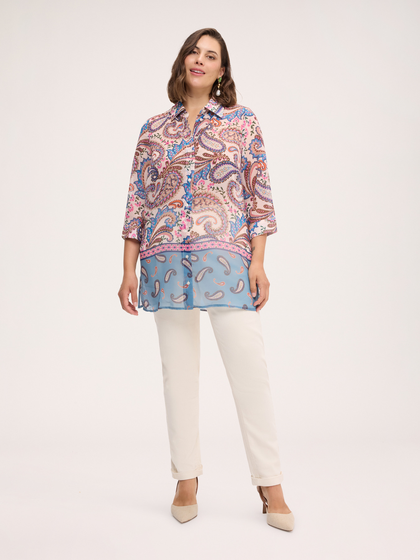 Georgette shirt with print image number 2