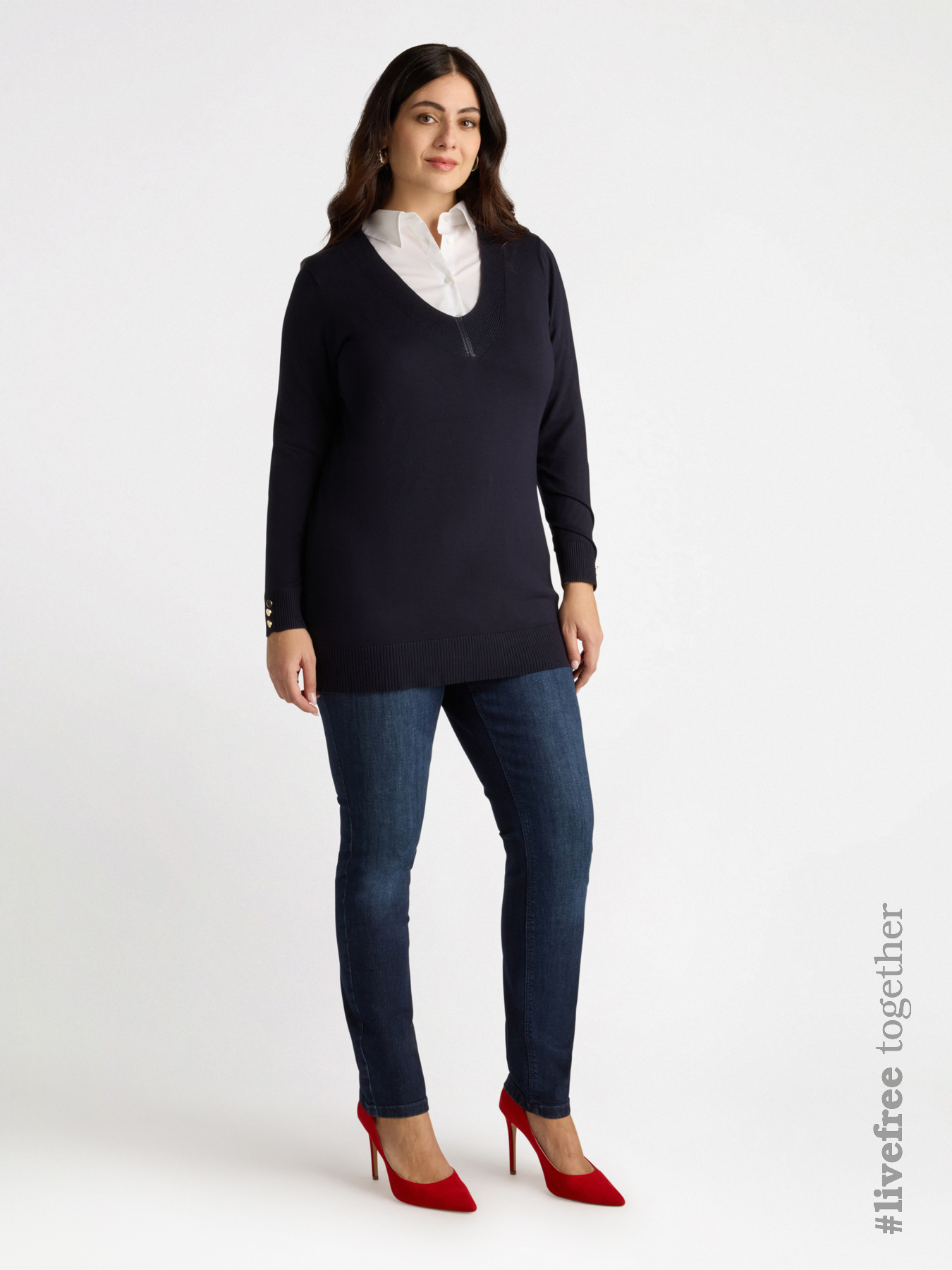 Dark blue washed jeggings image number 1