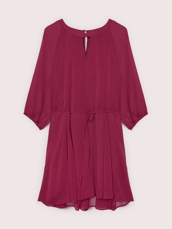 Short flared dress in georgette