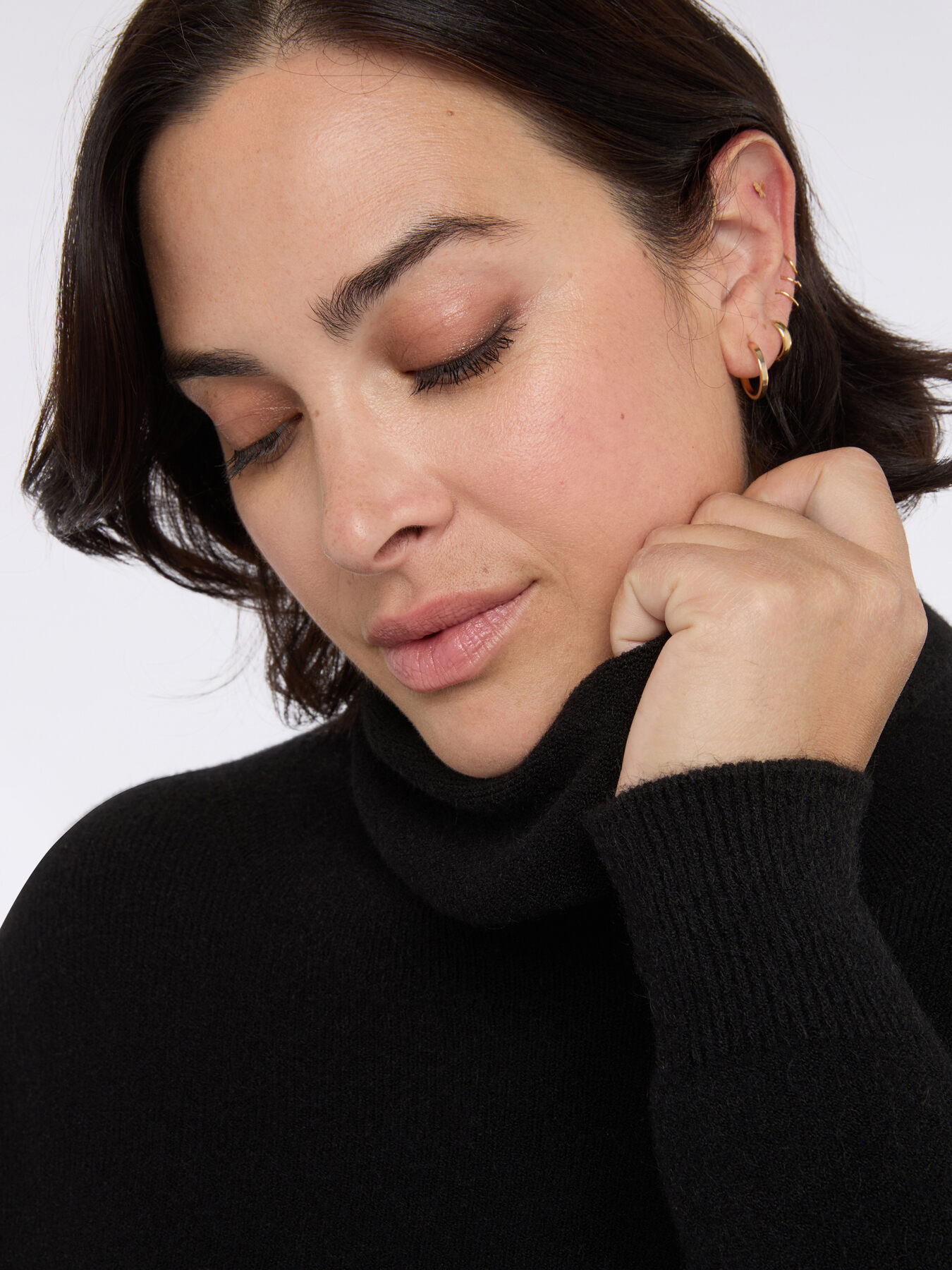 Long turtleneck sweater in viscose blend image number 1