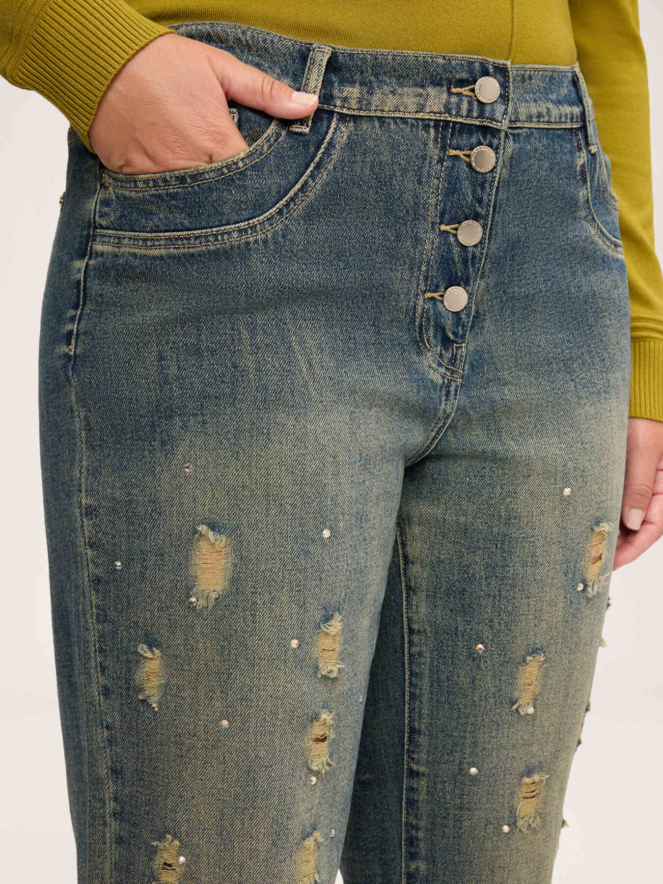 Stone washed effect Barrel jeans image number 3