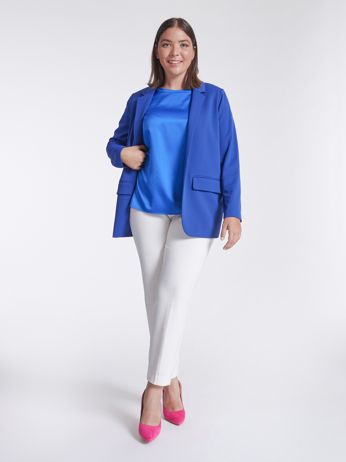 Blazer in tessuto crepe stretch image number 0