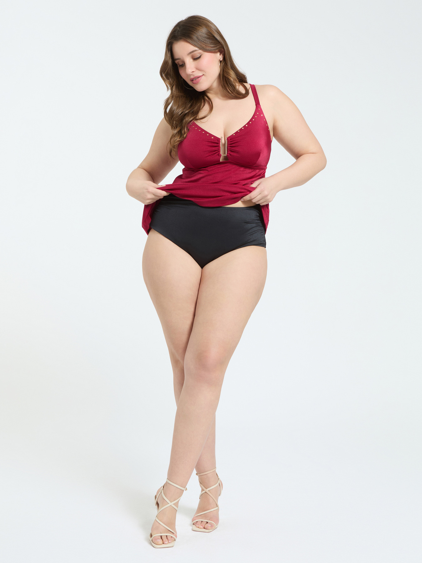 Haut de tankini avec motif dor&eacute; et d&eacute;coupes image number 4