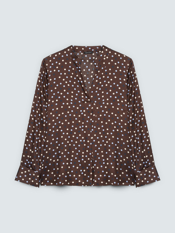 Blusa a pois in raso di viscosa