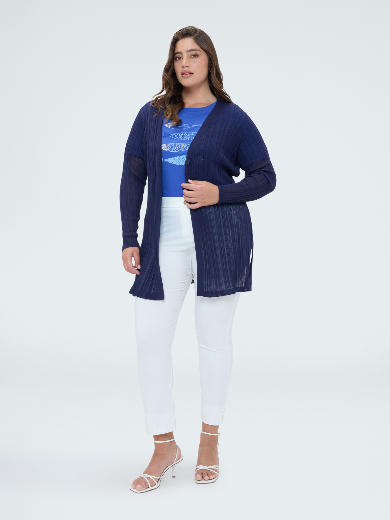 Ribbed knit shrug or cover-up with bell sleeves image number 3