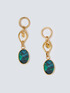 Dangling earrings with green pendant image number 0