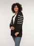 Striped open-front cardigan image number 0